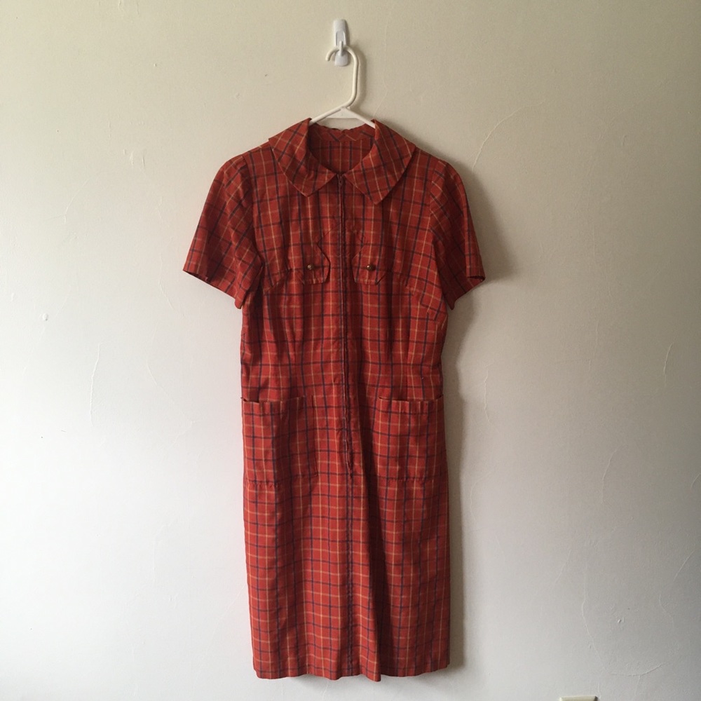 Vintage 60s plaid dress